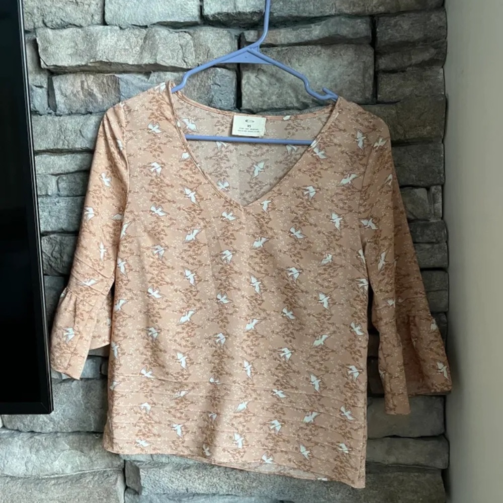 Silk dove print shirt
